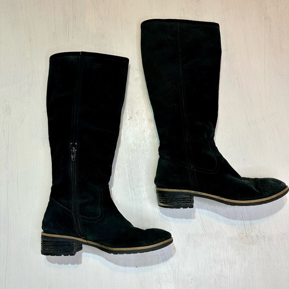 Franco Sarto A-Track Knee High Black Suede Boots Women’s 7M Vibram - Picture 5 of 15